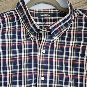 Nautica Men's Multicolor Plaid Button Down Shirt...XL